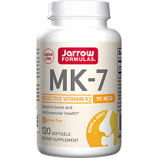 Изображение товара Jarrow Formulas МК-7 90 мкг/MK-7 90 mcg гелевые капсулы массой 330 мг 120 шт