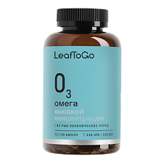 Купить Leaf To Go Омега-3 60% жирные кислоты высокой концентрации капсулы массой 1405 мг 120 шт цена