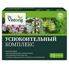 Изображение товара Dr.Vistong Успокоительный комплекс экстрактов валериана,пустырник, мелисса и хмель капсулы массой 0,4 г 15 шт ВИС 15 шт