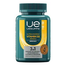 Изображение товара УЕСАППС Ультра Энерджи Витамин D3 2000 ME/UESUPPS Ultra Energy Vitamin D3 2000IU мягкие капсулы массой 260 мг 120 шт