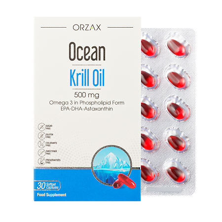 Орзакс (Orzax) Ocean Криль Ойл Океанское масло криля капсулы по 500 мг 30 шт