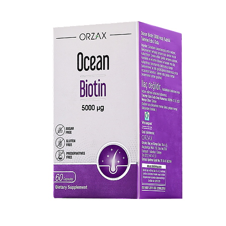 Орзакс (Orzax) Ocean Биотин 5000 мкг капсулы по 500 мг 60 шт