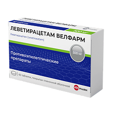 Изображение товара Леветирацетам Велфарм таблетки покрыт.плен.об. 500 мг 60 шт