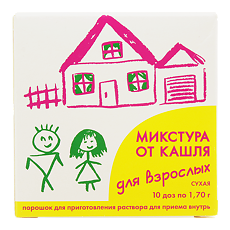 Изображение товара Микстура от кашля для взрослых сухая порошок д/приг раствора для приема внутрь 1,7 г пакетики 10 шт