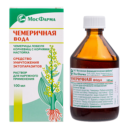 Чемеричная вода раствор для наружного применения 100 мл 1 шт