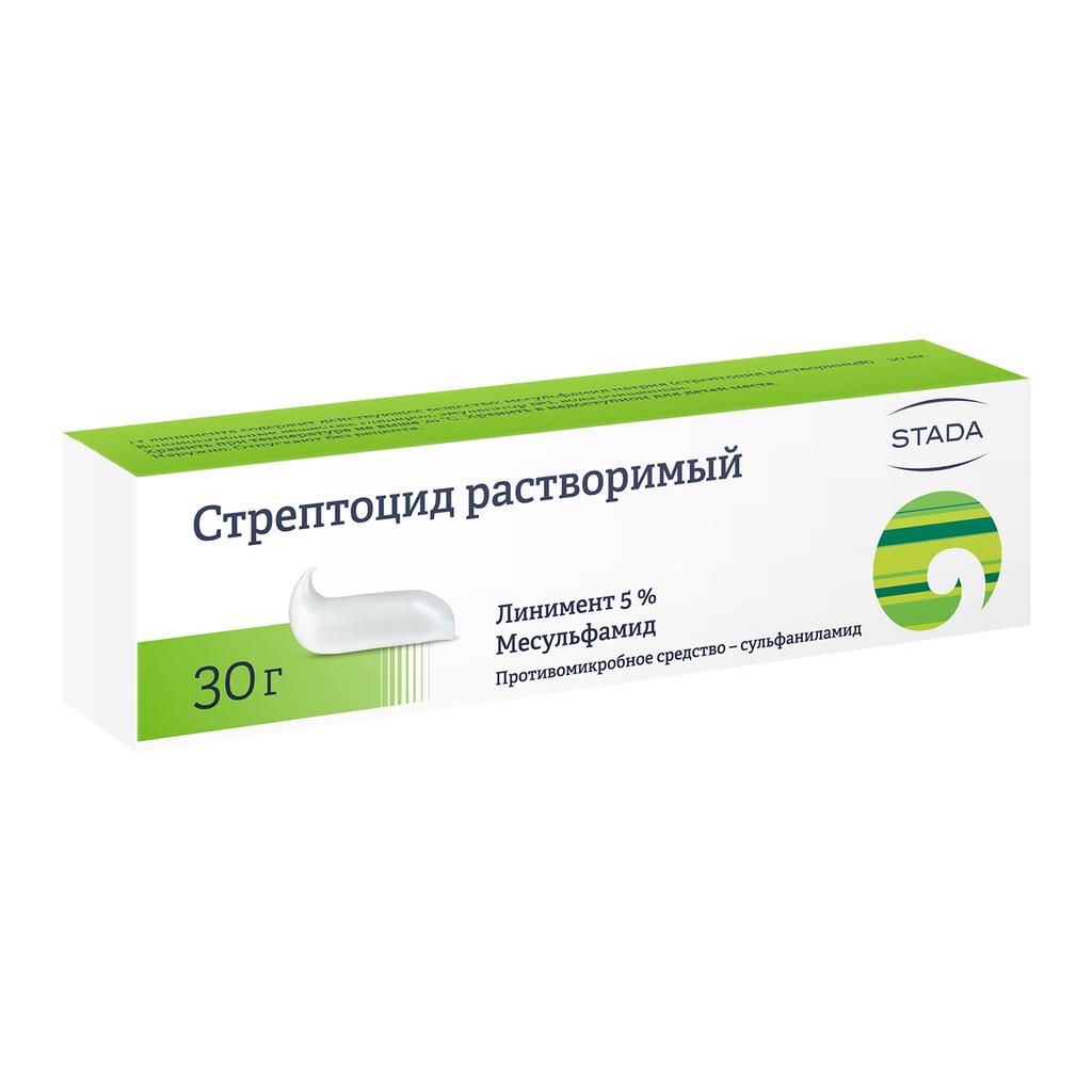 Стрептоцид Растворимый Линимент 5 % 30 Г 1 Шт - Купить, Цена И.