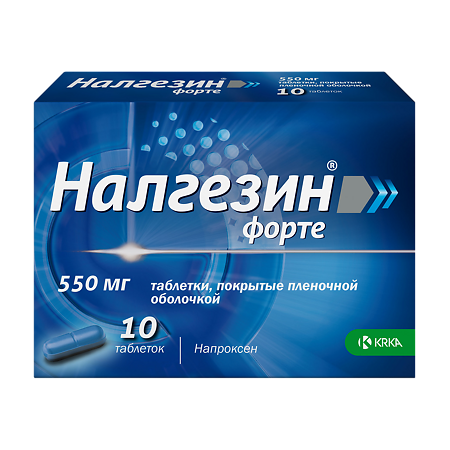Налгезин форте таблетки покрыт.плен.об. 550 мг 10 шт