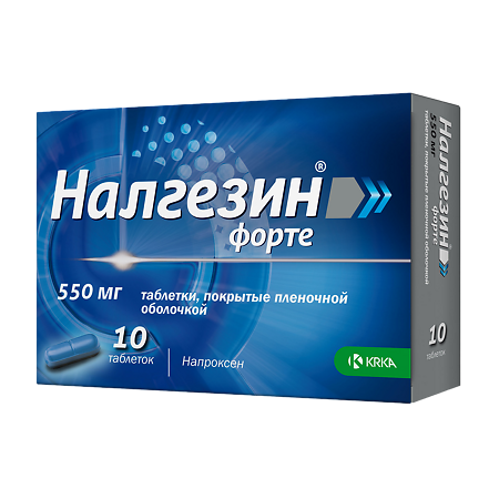Налгезин форте таблетки покрыт.плен.об. 550 мг 10 шт