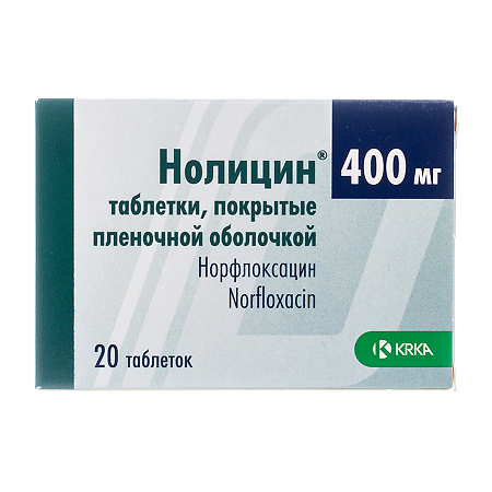 Нолицин таблетки покрыт.плен.об. 400 мг 20 шт