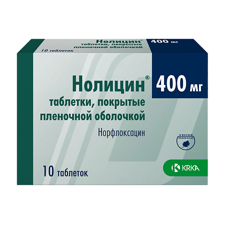 Нолицин таблетки покрыт.плен.об. 400 мг 10 шт