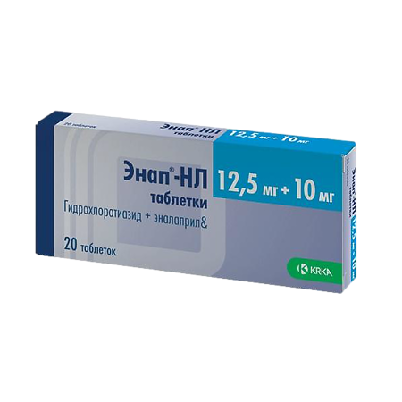 Энап-НЛ таблетки 12,5 мг+10 мг  20 шт